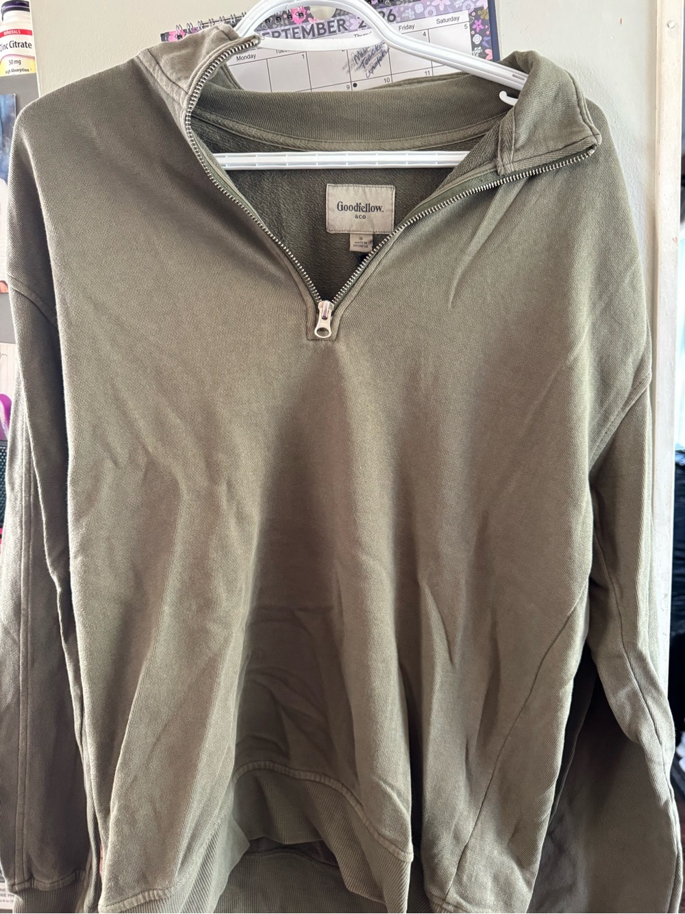 Goodfellow & Co Olive Green Half-Zip Pullover Sweater